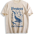 Protect Our Oceans Vintage Washed T-Shirt - Beige