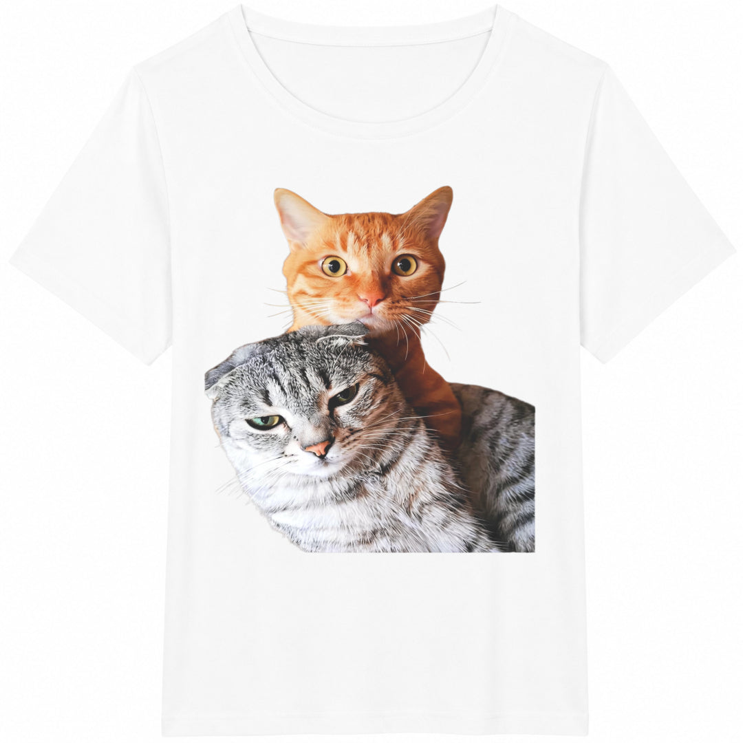 Funny Cat Duo Cotton T-Shirt - product view