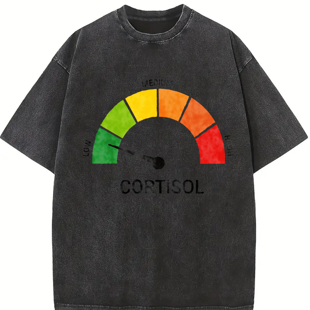 Low Cortisol Level 100% Cotton Gauge Tee | Hormone Meter T-Shirt
