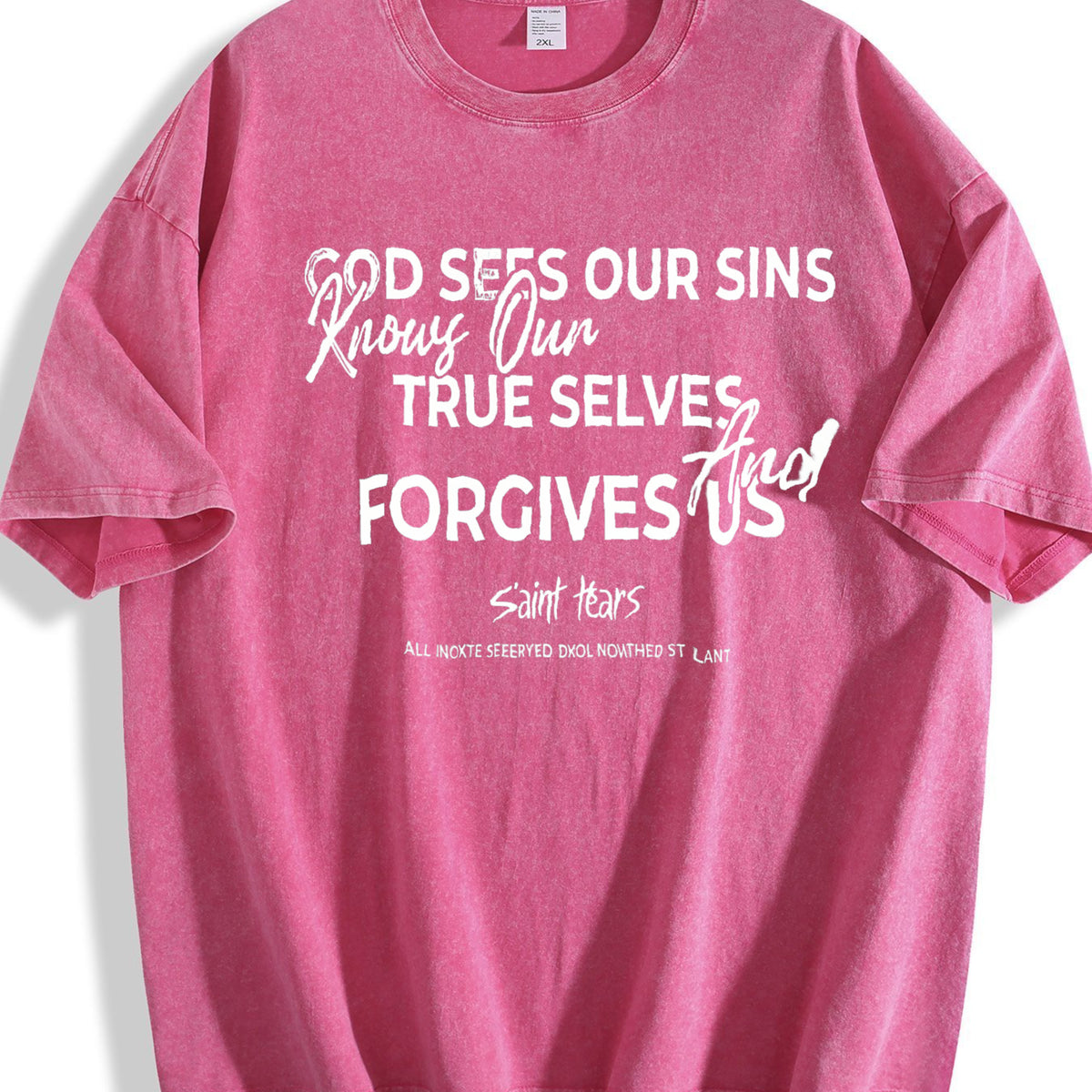 Saint Tears Faith Over Fear Vintage Washed T-Shirt - product view