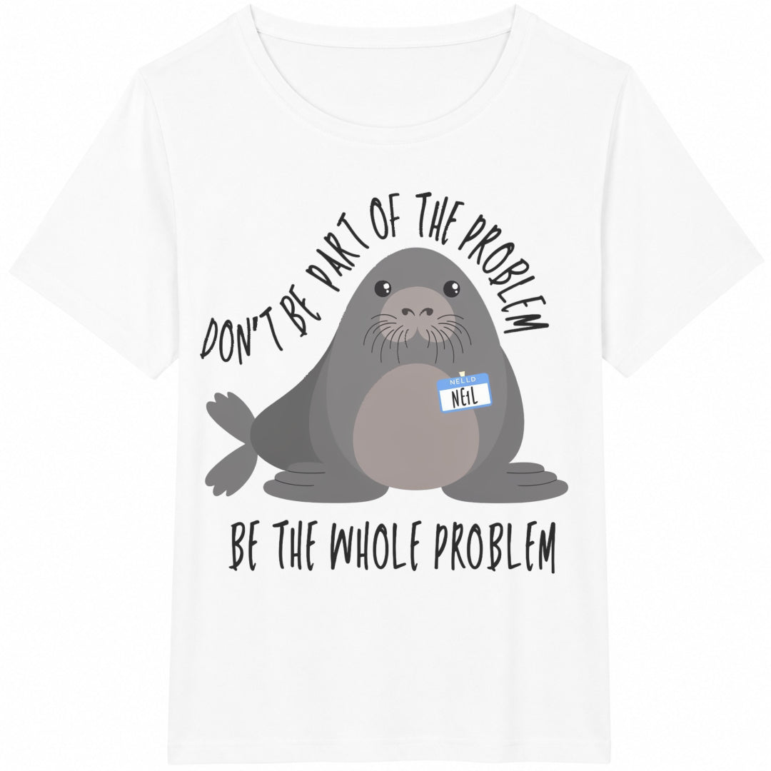 Funny Neil The Seal Cotton T-Shirt - product view