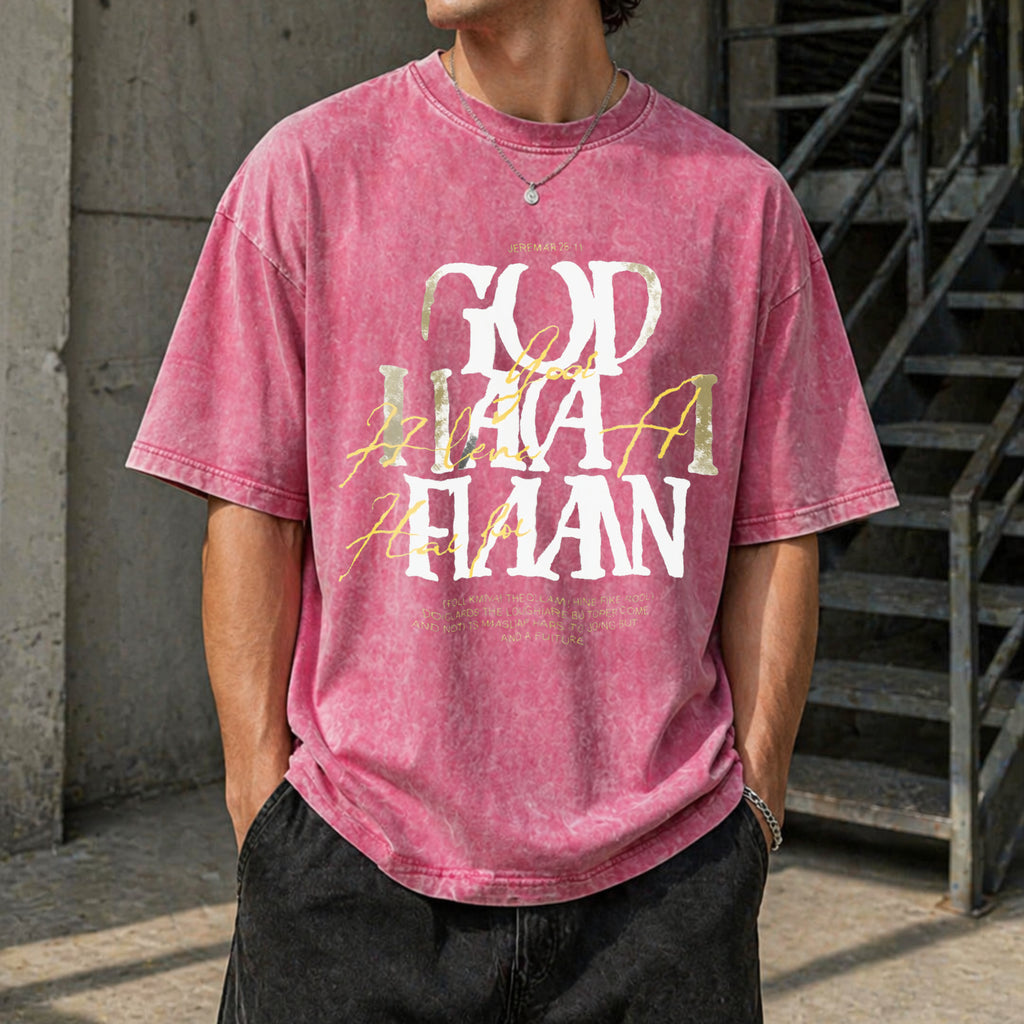 Christian - God Has A Plan Jeremiah 29:11 Vintage Washed T-Shirt - product view