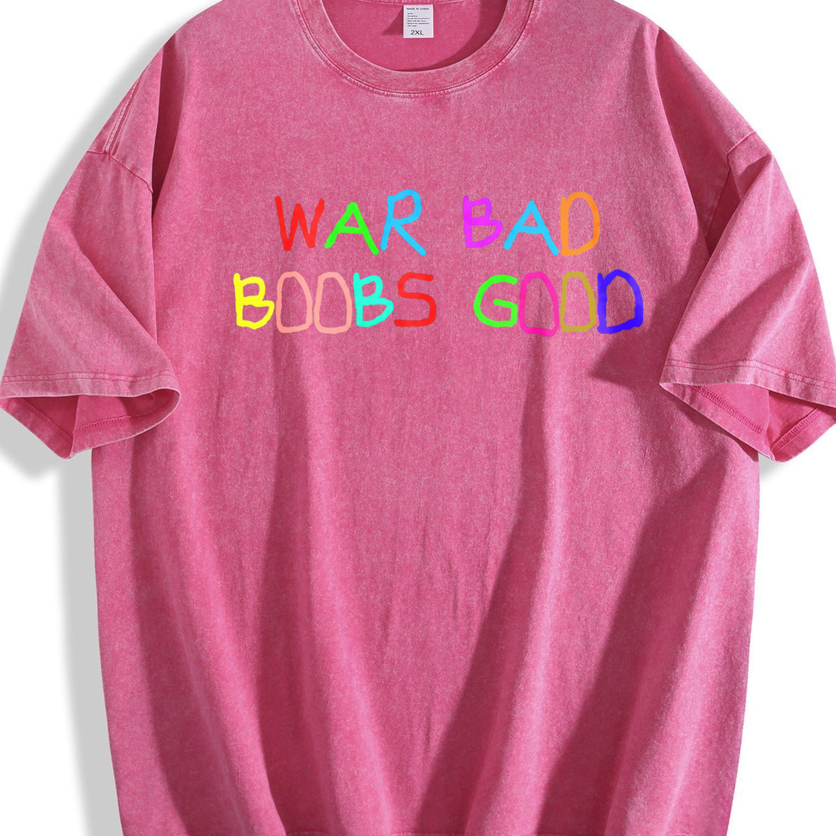 Funny War Bad Boobs Good Vintage Washed T-Shirt - product view