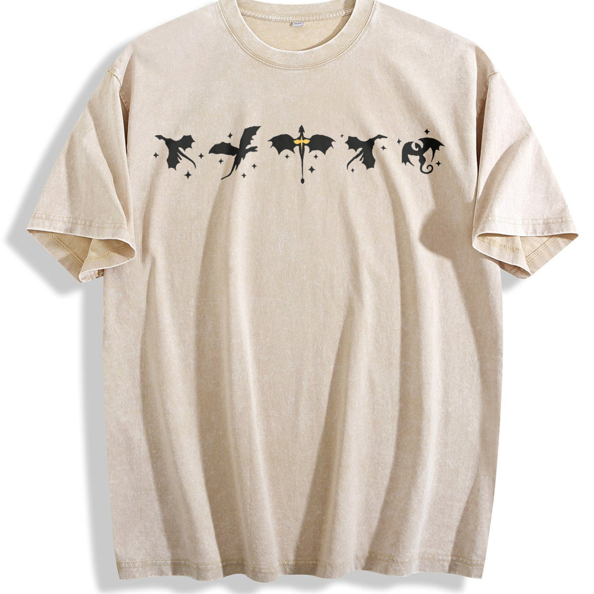 Fourth Wing Vintage Washed T-Shirt - Beige