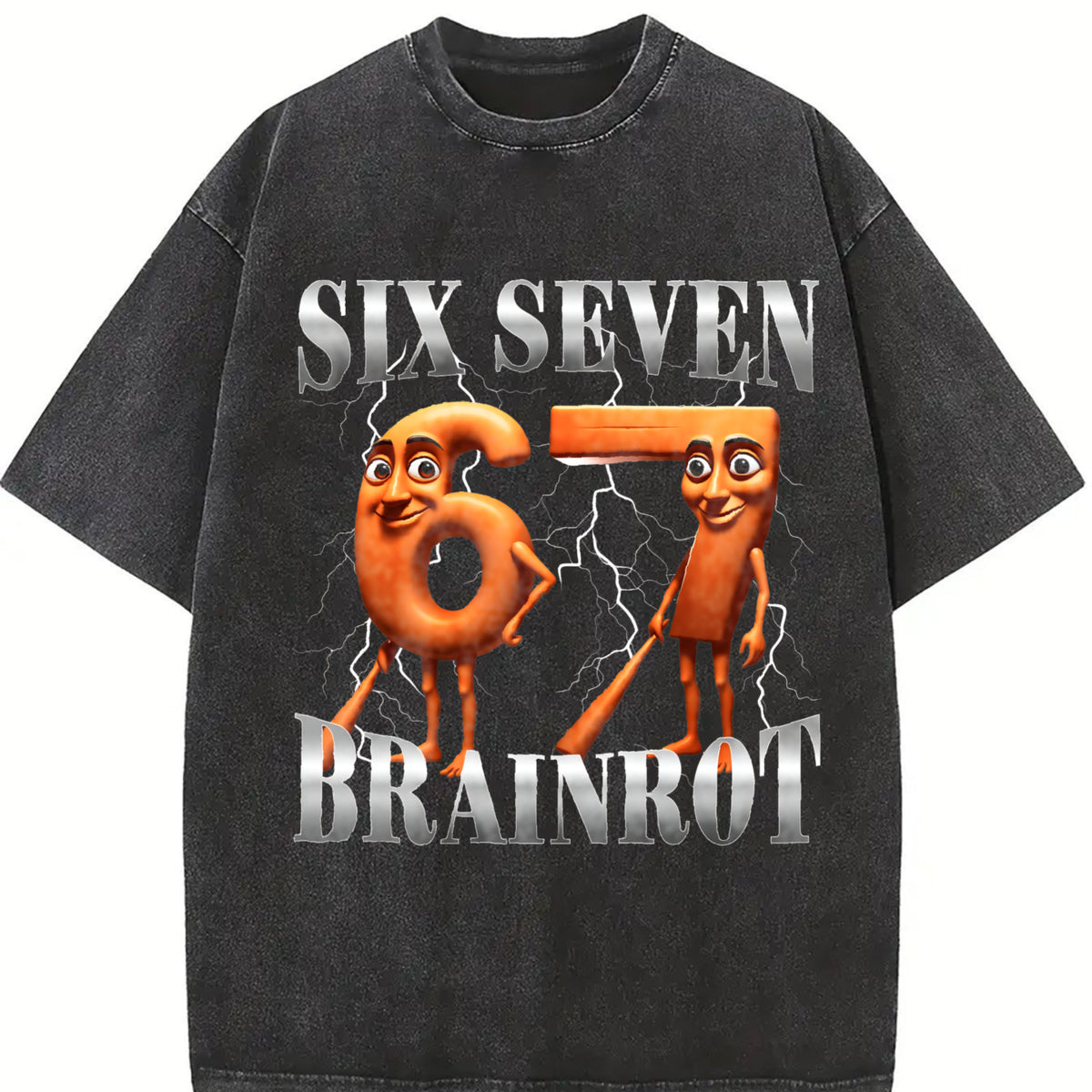 100 Percent Cotton Humorous Italian Brainrot Tung Tung Sahur Six Seven Meme T-Shirt
