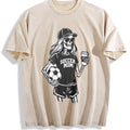Global Soccer Fan Vintage Washed T-Shirt - Beige