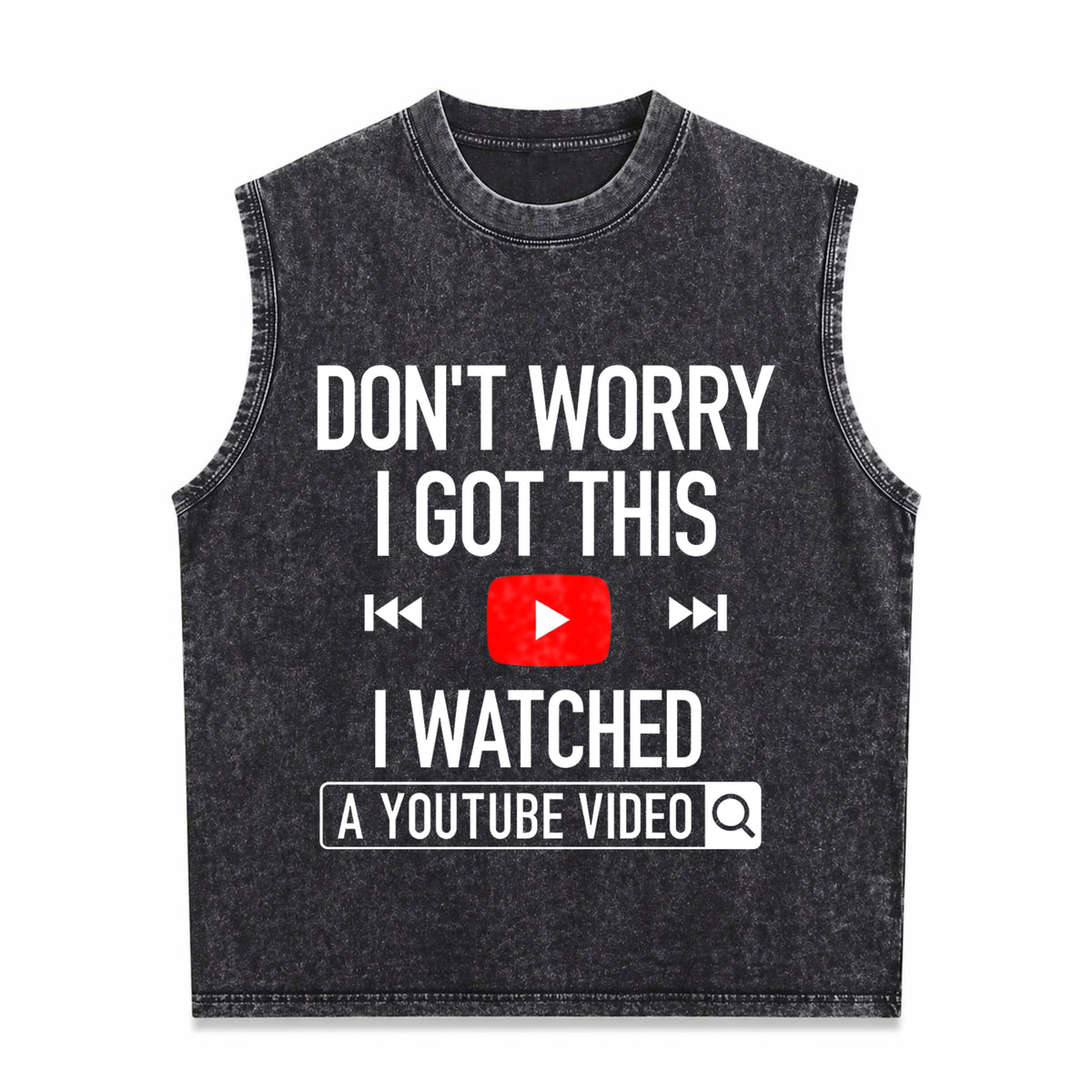 Funny Diy Mechanic Engineer Garage Humorous Father's Day Men's Washed Tank Top - Black