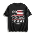250th America Anniversary Cotton T-Shirt - Black