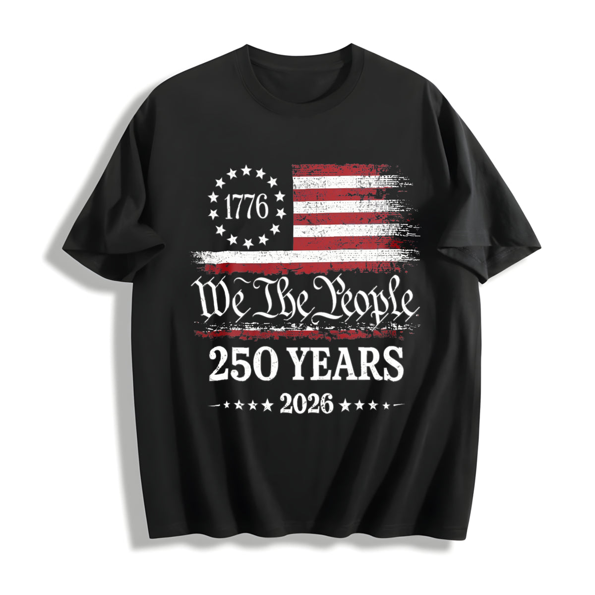 250th America Anniversary Cotton T-Shirt - Black