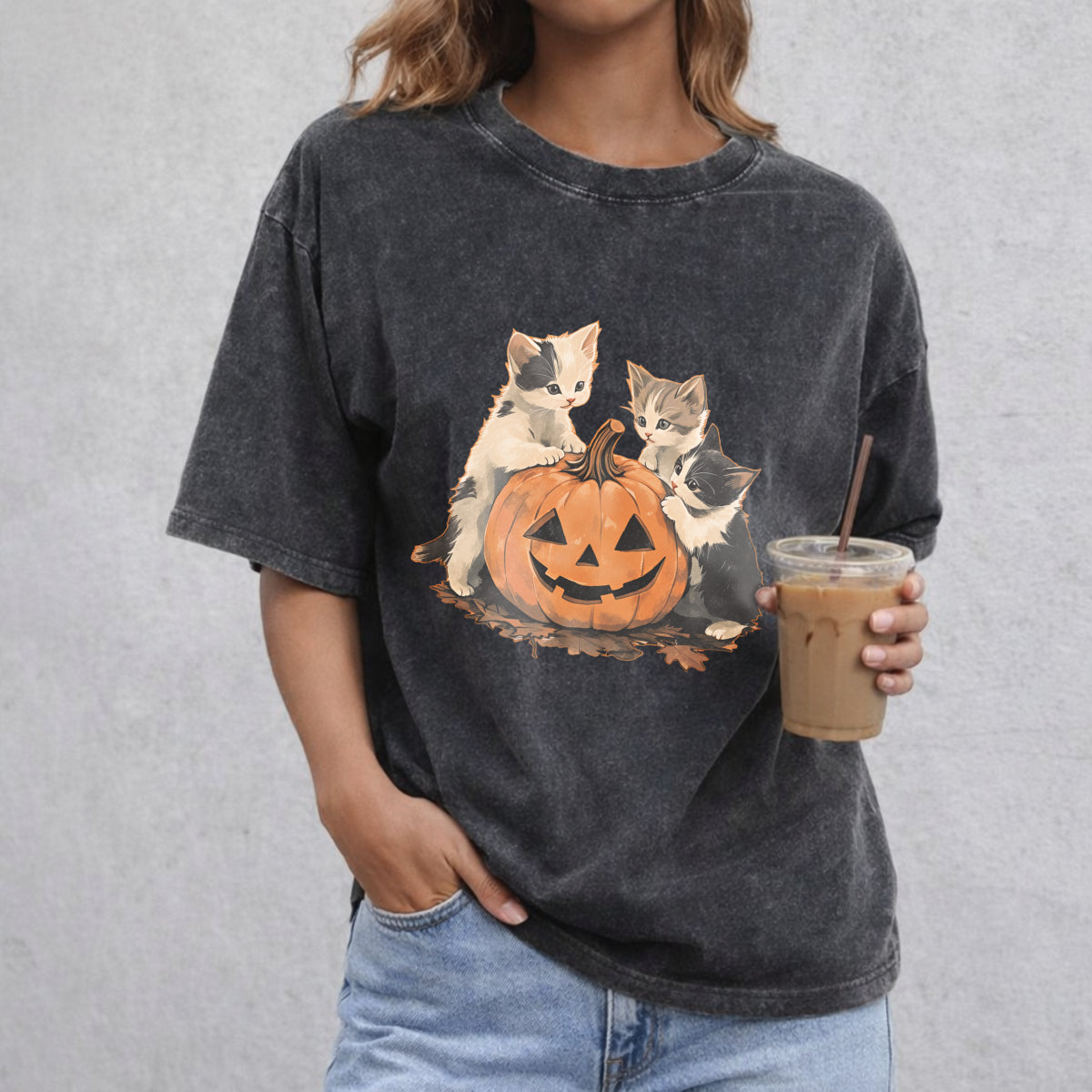 Vintage 90s Cat Pumpkin Halloween Sweatshirt, Retro Halloween Shirt, Spooky Season Shirt, Pumpkin Shirt, Cat Lover Shirt, Black Cat, Cat Halloween Shirt Sweater Menswear Hoodie Print T-Shirt Crewneck Tops Pullover