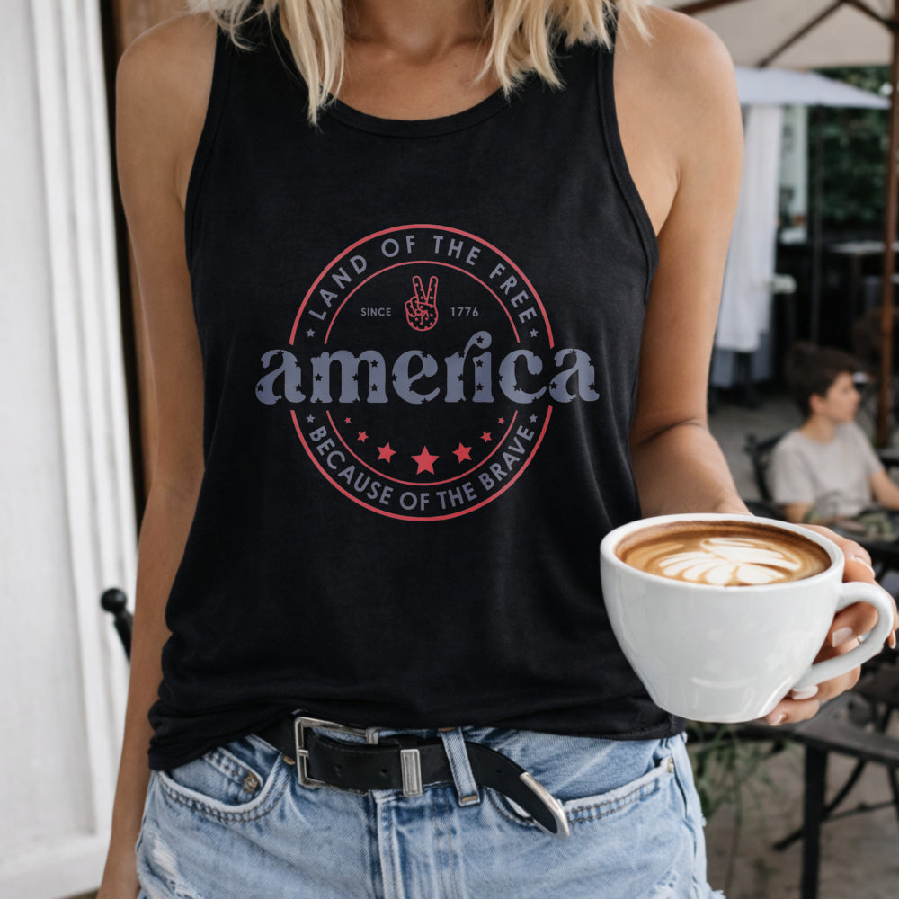 4th Of July Women's Tank Top - Black