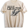 Funny This Is My Crop Vintage Washed T-Shirt - Beige