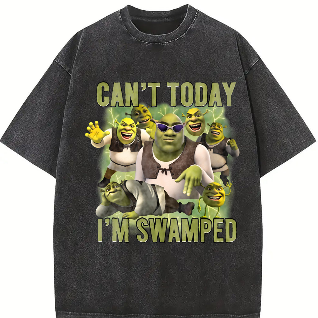 Can't Today I'm Swamped Tshirt, Shrekk Funny Trending Shirt, Fiona and Shreek Tshirt, Funny Trending Tee Top Streetwear Casual Shortsleeve Crewneck