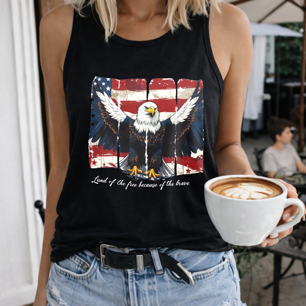 America Land Of The Free Because Of The Brave Women's Tank Top - Black