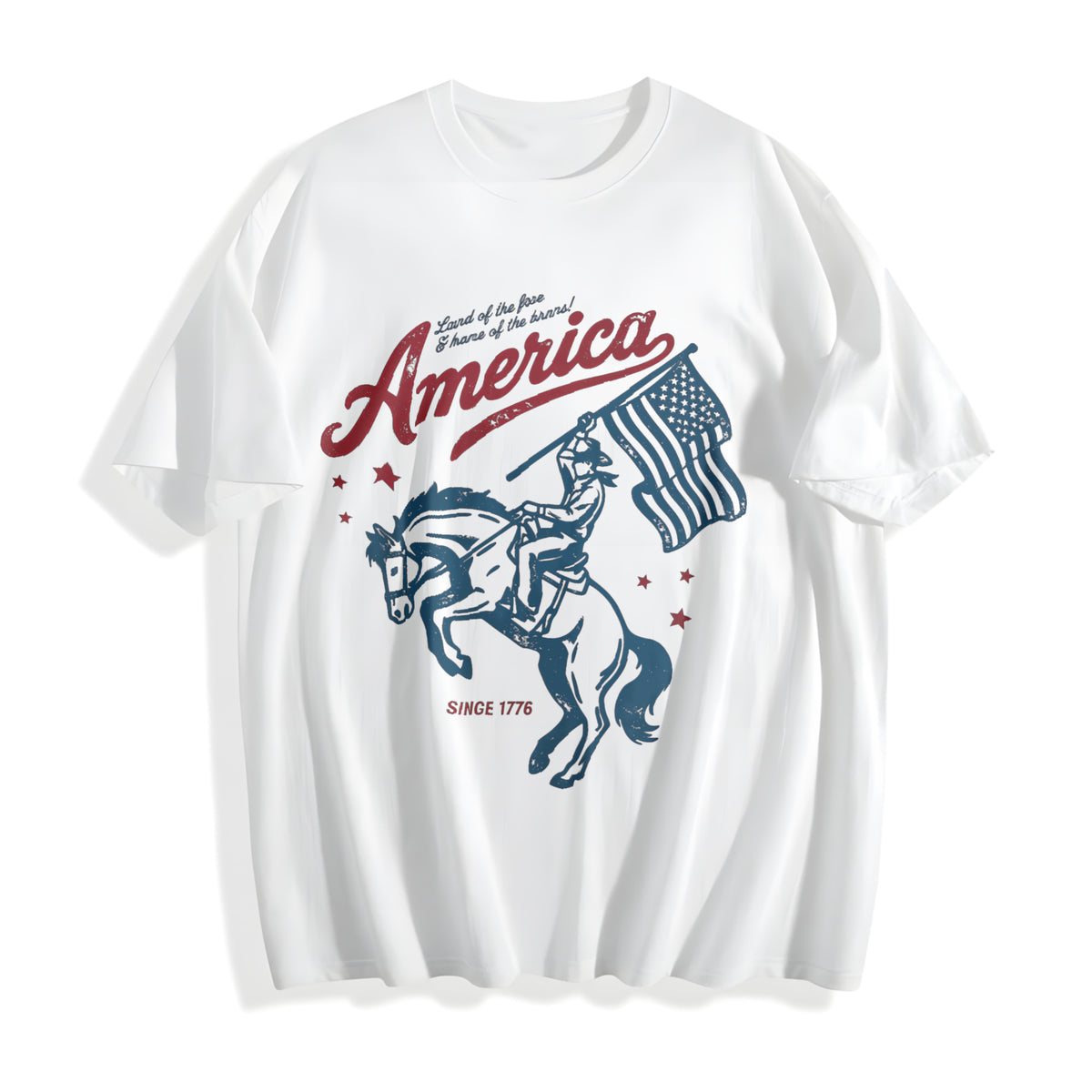 Patriotic Cowboy Cotton T-Shirt - product view