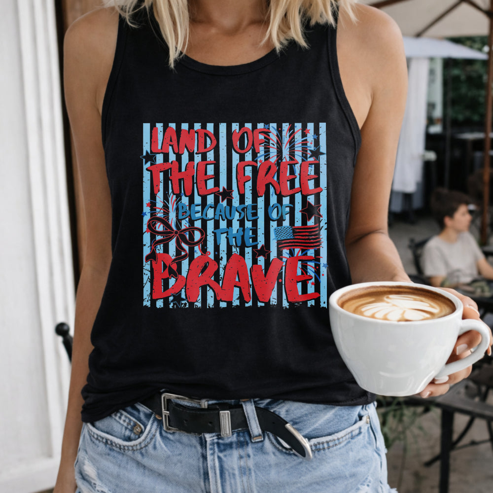 Land Of The Free Because Of The Brave Women's Tank Top - Black
