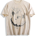 Wizard Dragon Gothic Fantasy Castle Sorcerer Magic Vintage Washed T-Shirt - Beige