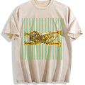 Tiger Beach Towel: Tropical Poolside Blanket Vintage Washed T-Shirt - Beige