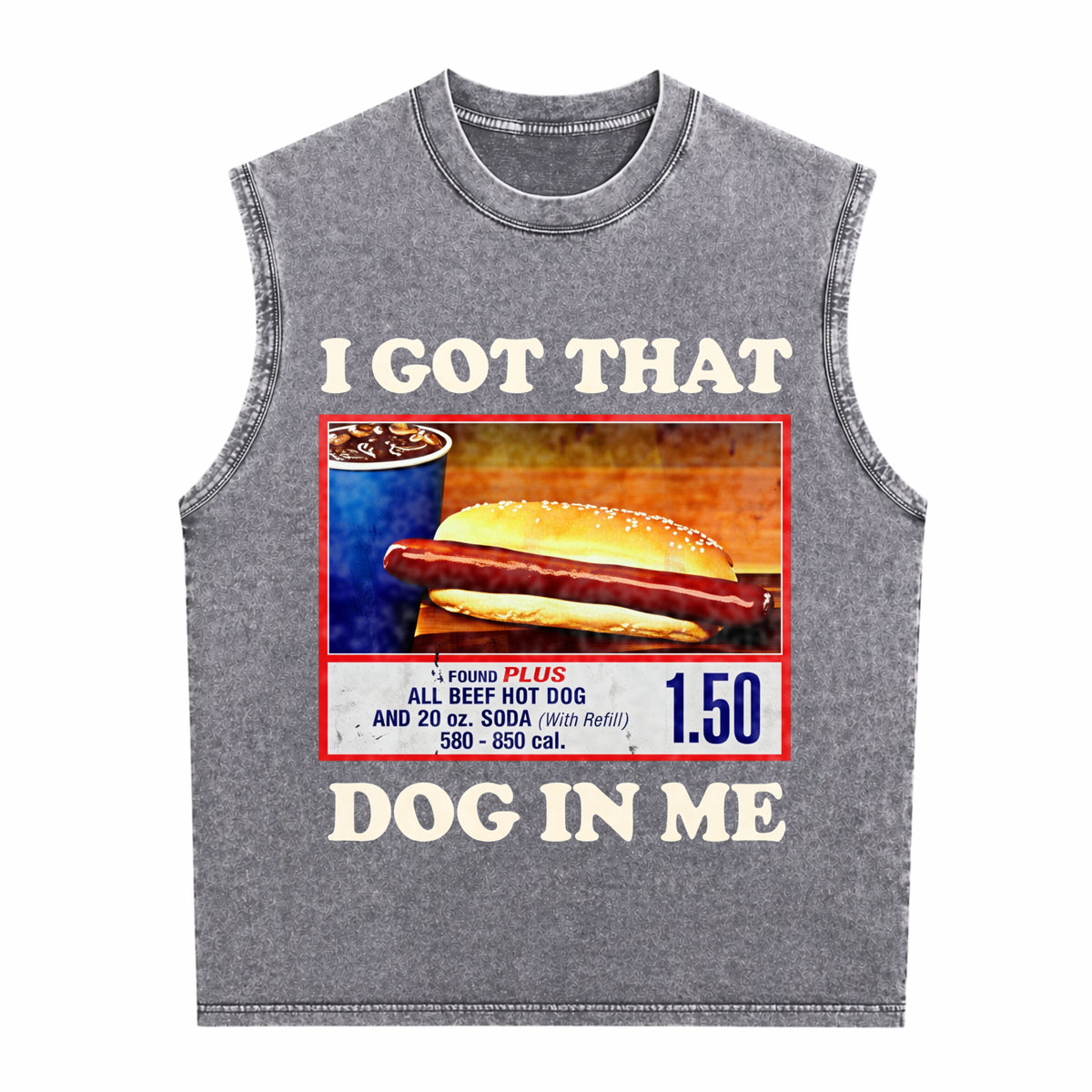 I Got That Dog In Me Funny Combo 4th Of July Meme Men's Washed Tank Top - product view
