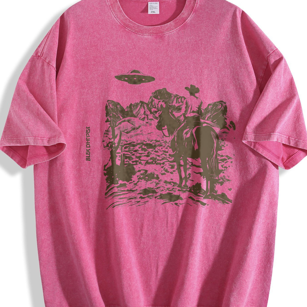 Western Cowboy UFO Vintage Washed T-Shirt - product view