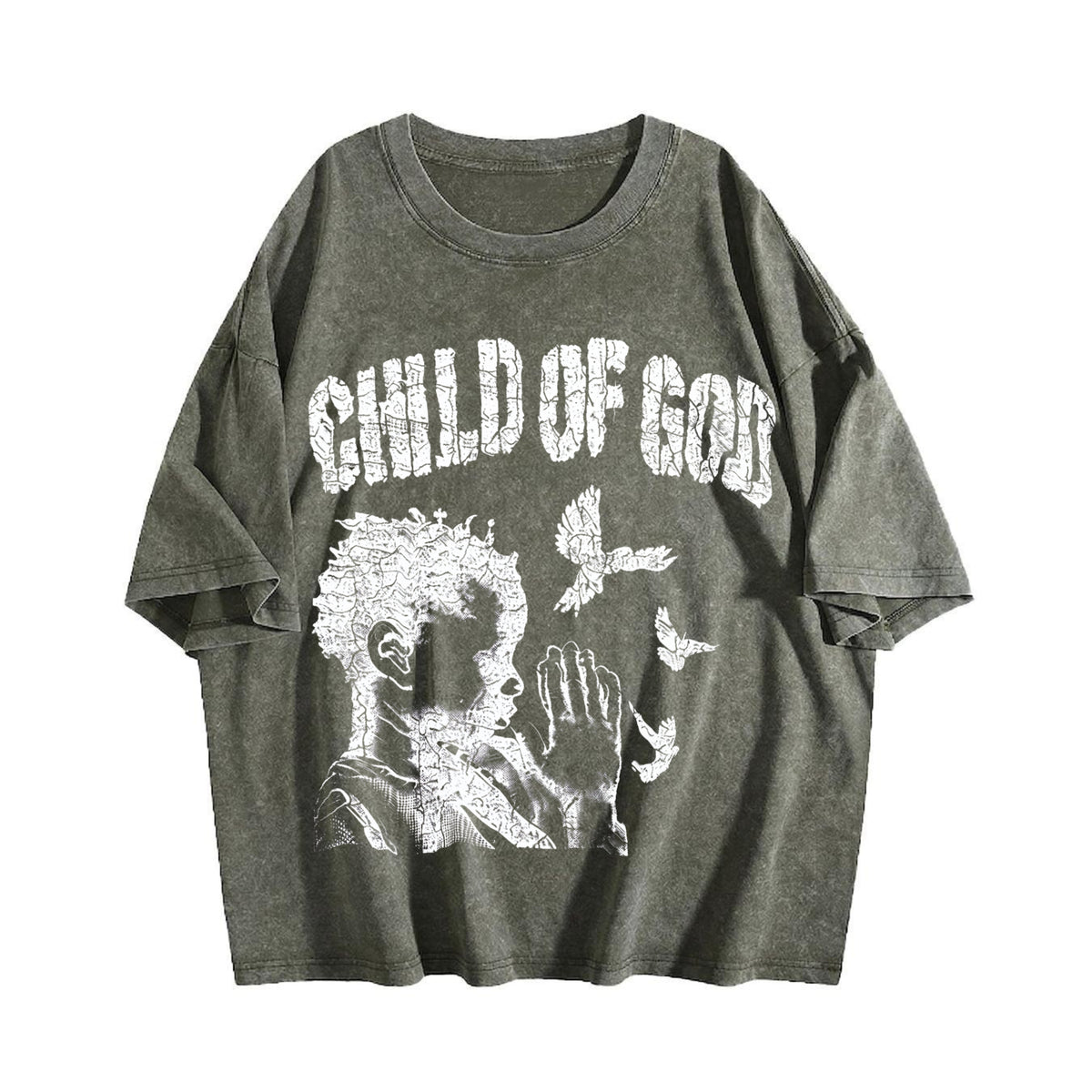 Child Of God Praying Dove Vintage Washed T-Shirt - product view
