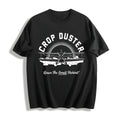 Crop Duster Airplane Leave The Smell Behind Funny Fart Joke Cotton T-Shirt - Black