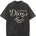 Stylish Comfortable Women's Short Sleeve T-Shirt Featuring "El Tiempo De Dios Es Perfecto" Print for Spring and Summer