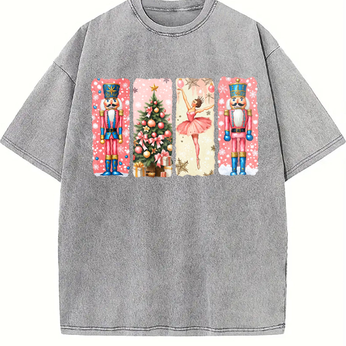 Nutcracker Christmas Vintage Washed T-Shirt - product view