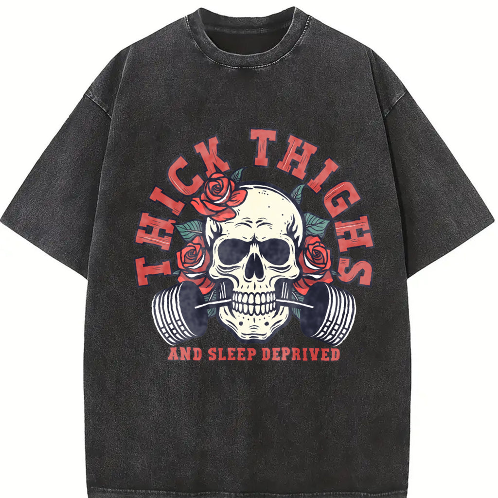 Thick Thighs and Sleep Deprived Shirt, Muscle Mommy, Pump Cover T Shirt, Weightlifting Shirt, Work Out Shirt, Gym Pump Cover