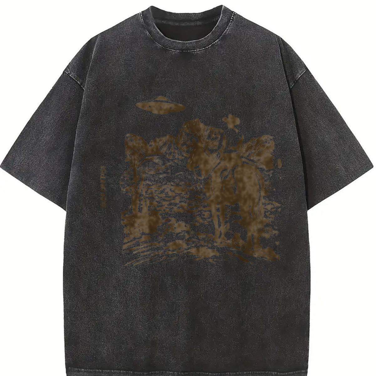 Western Cowboy UFO Vintage Washed T-Shirt - product view