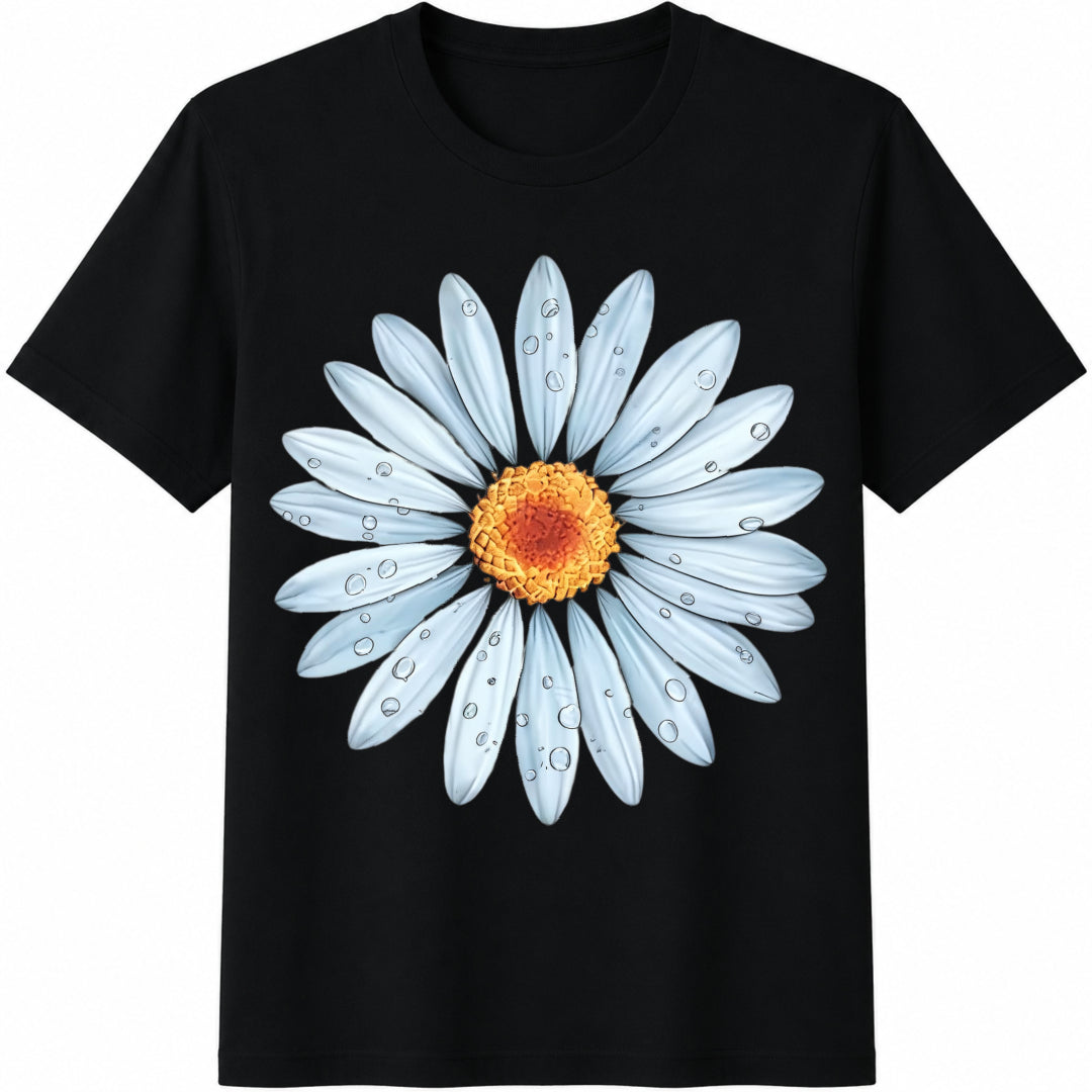 Daisy Cotton T-Shirt - Black