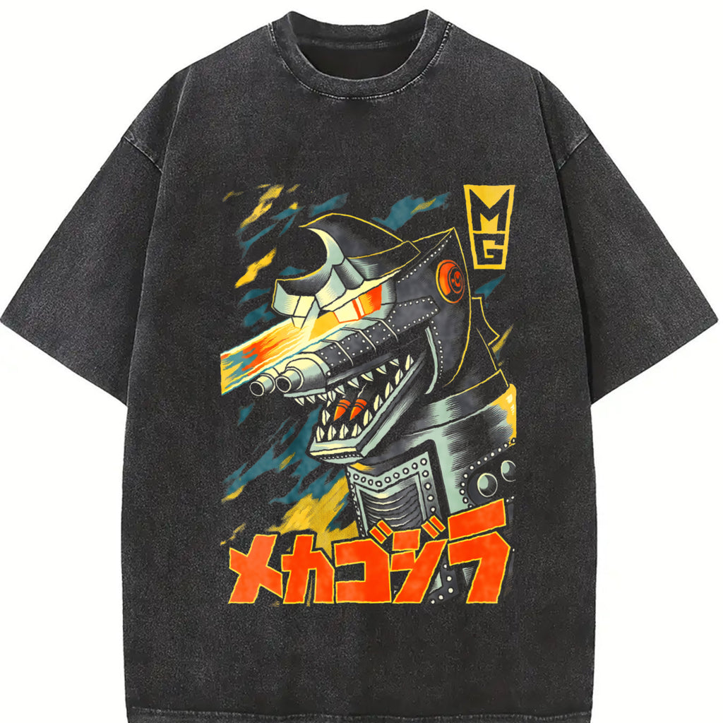 valentine shirts Godzilla 2026 New Hot T-Shirt Godzilla Monster Washed Old Cotton 3Vintage Loose T-Shirt Y2k Men T-shirt Short Sleeve Shirts