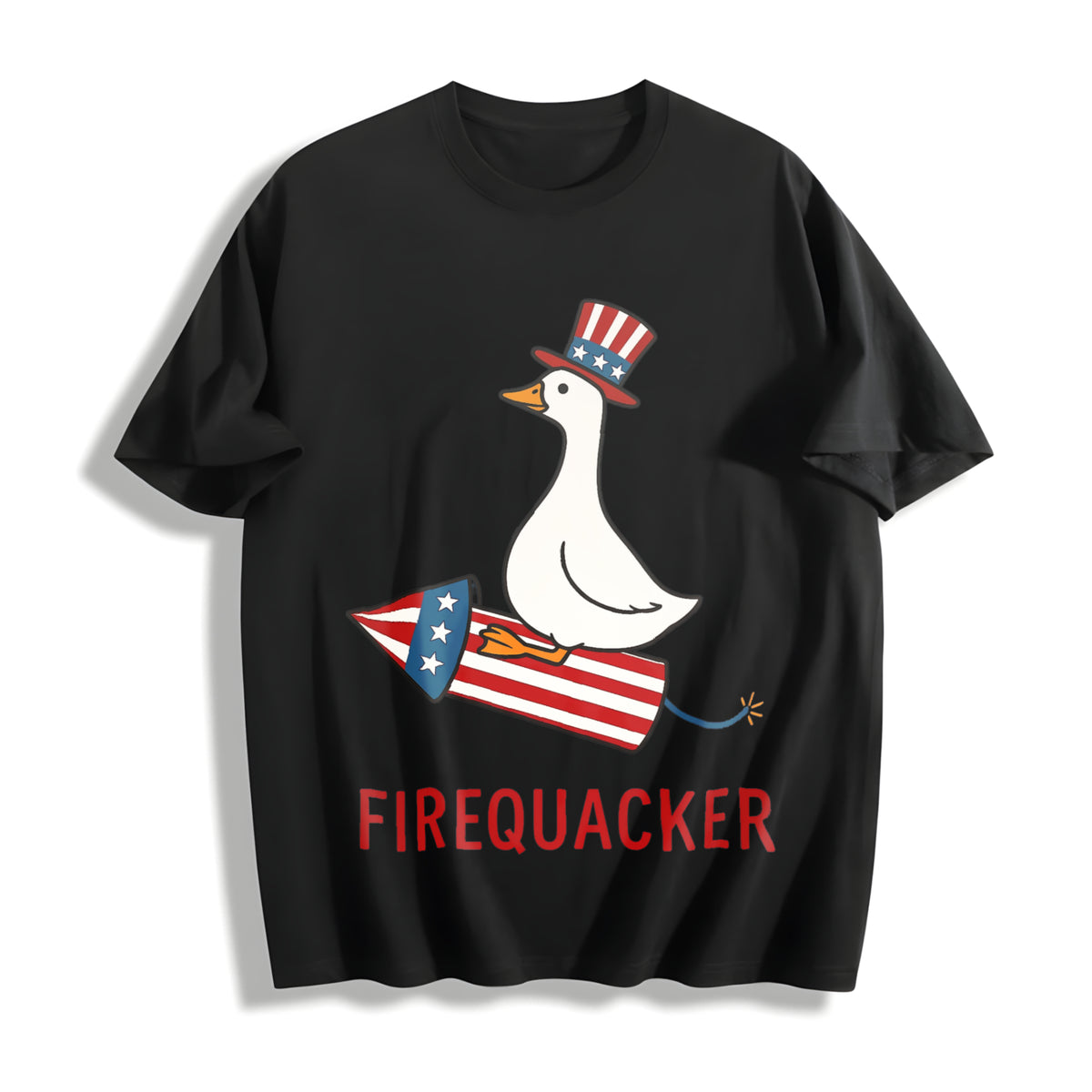 Firequacker Cotton T-Shirt - Black
