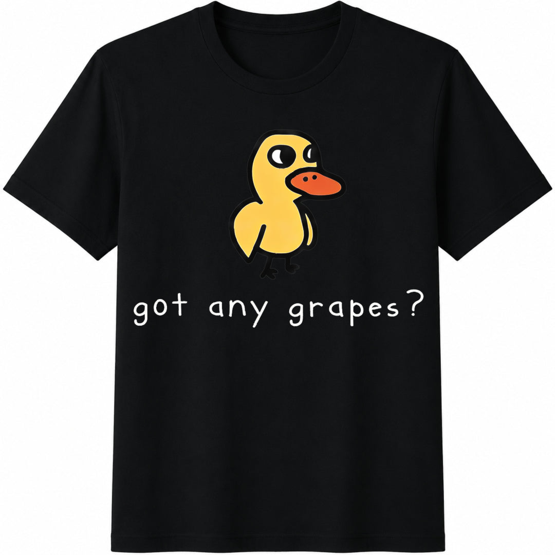 Teen Girl Cartoon Duck And Slogan For Girl Cotton T-Shirt - Black
