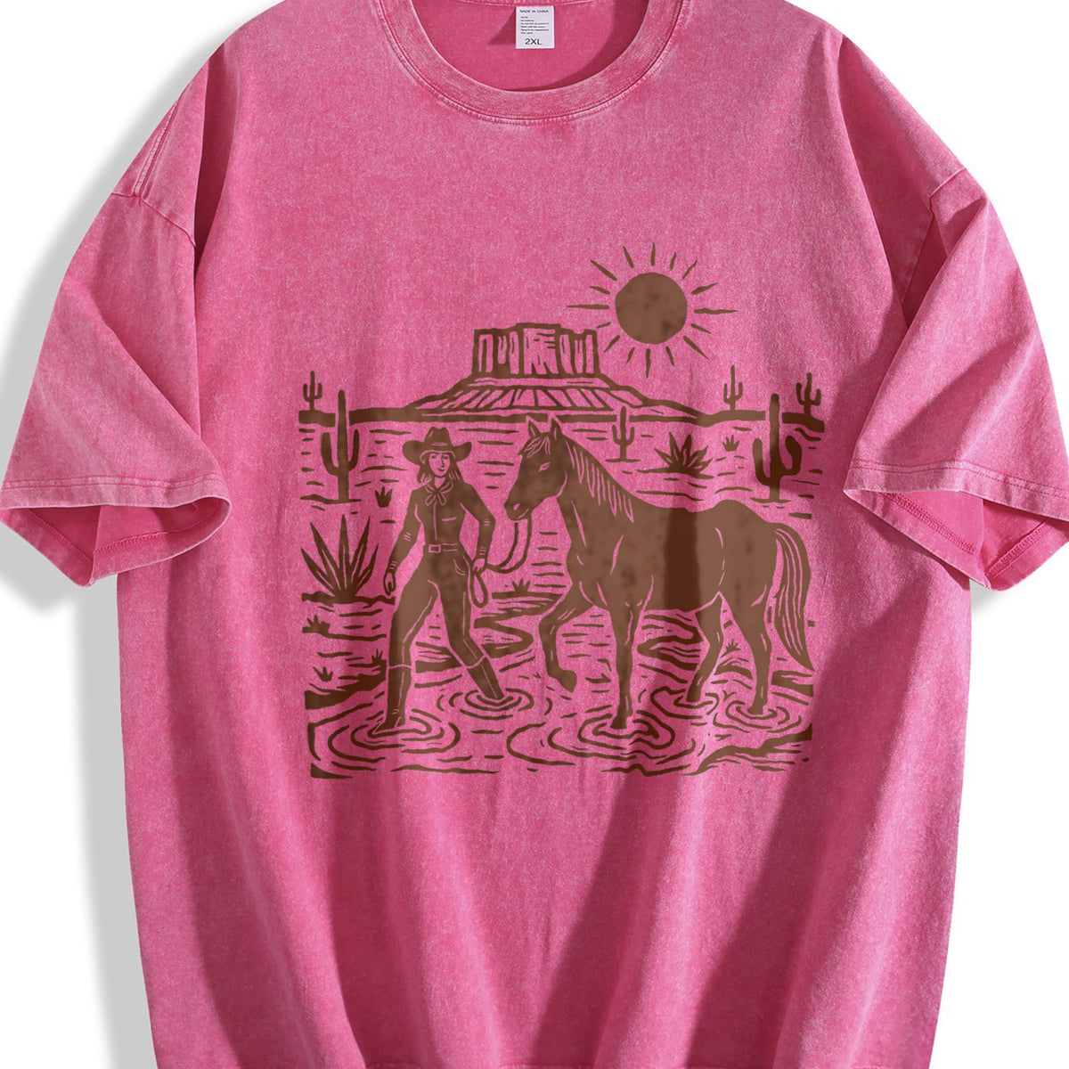Cowgirl Desert Horse Vintage Washed T-Shirt - product view