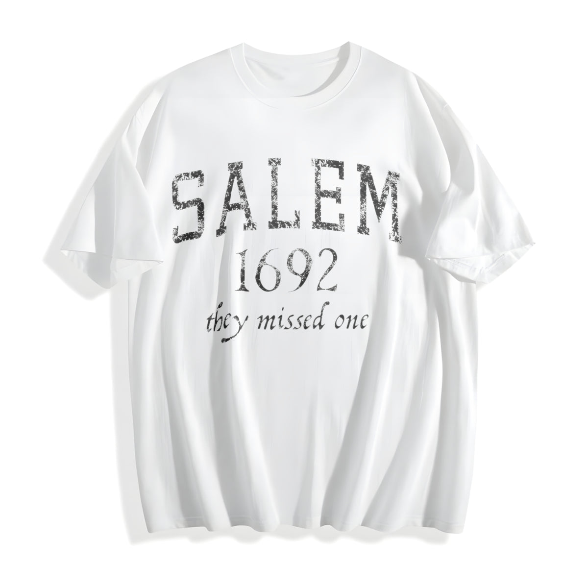 Salem Mass 1692 Funny Halloween Witch Broom Joke For Ladies Cotton T-Shirt - product view