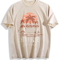Black Water- With Sunset And Van And Sunshine State Vintage Washed T-Shirt - Beige