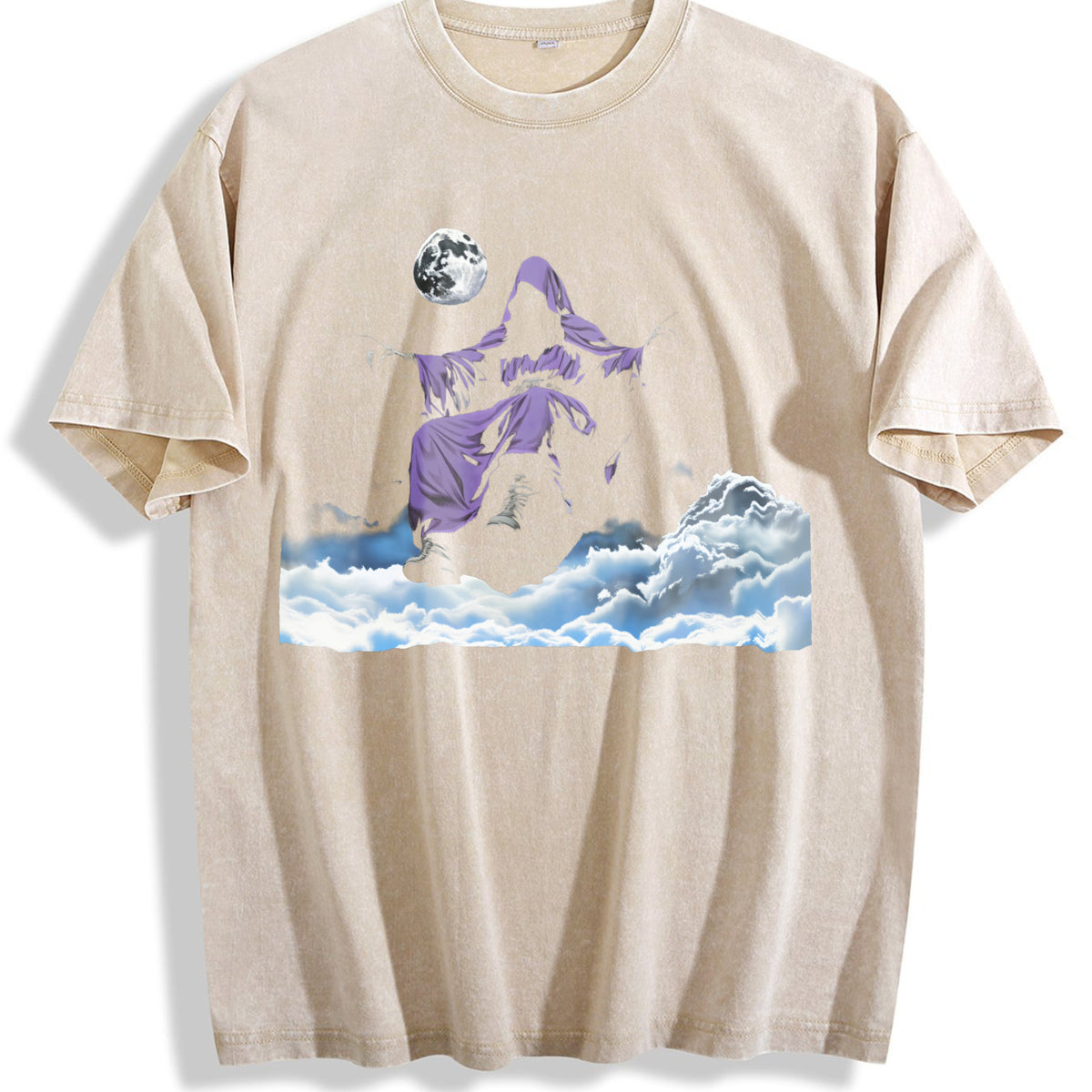 Fun Vintage Washed T-Shirt - Beige