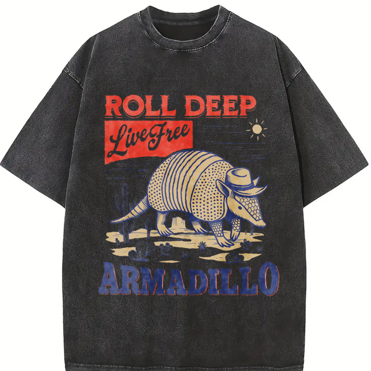 Armadillo Western Vintage Washed T-Shirt - product view