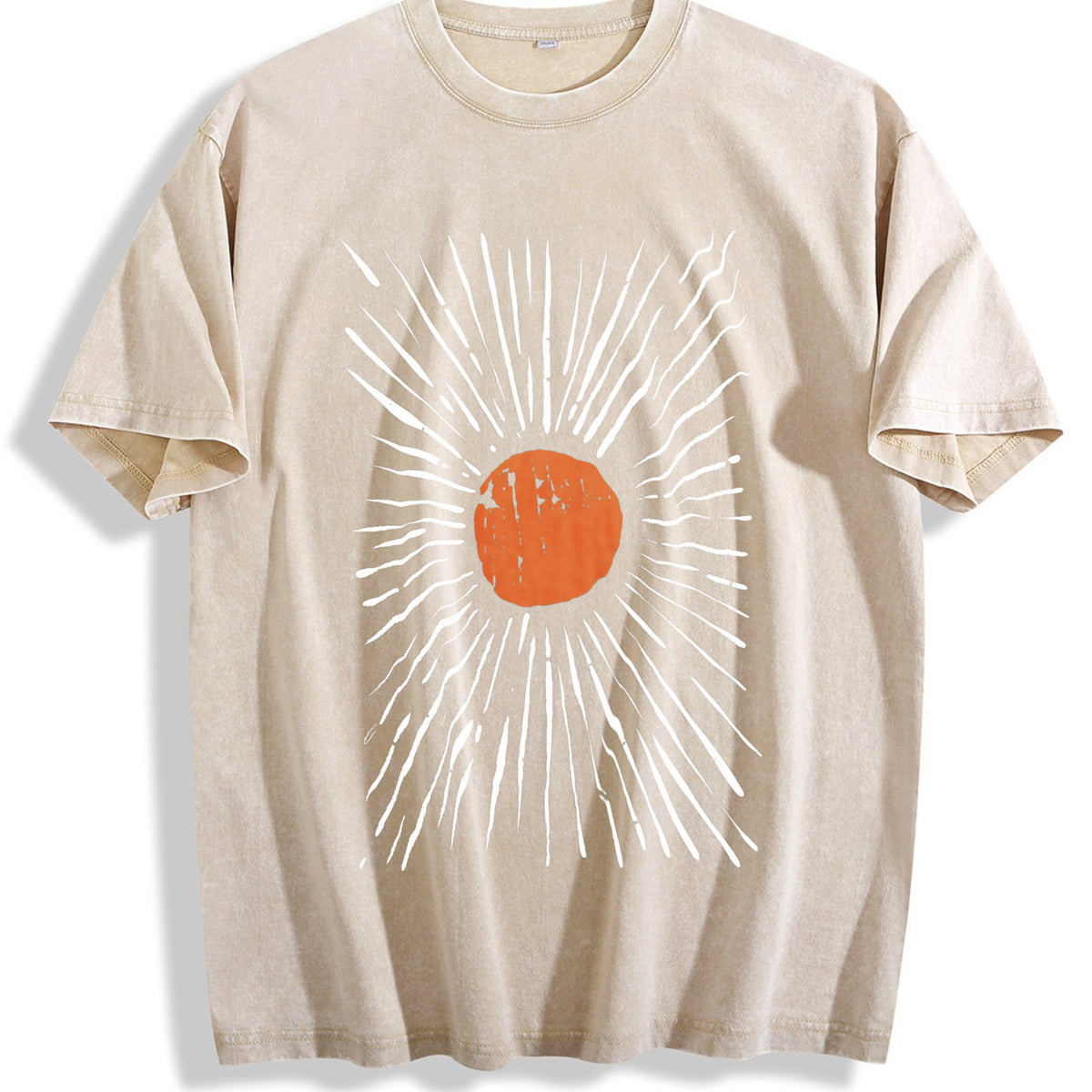 Sunburst Vintage Washed T-Shirt - Beige