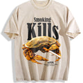 Smoking Kills Crab Vintage Washed T-Shirt - Beige