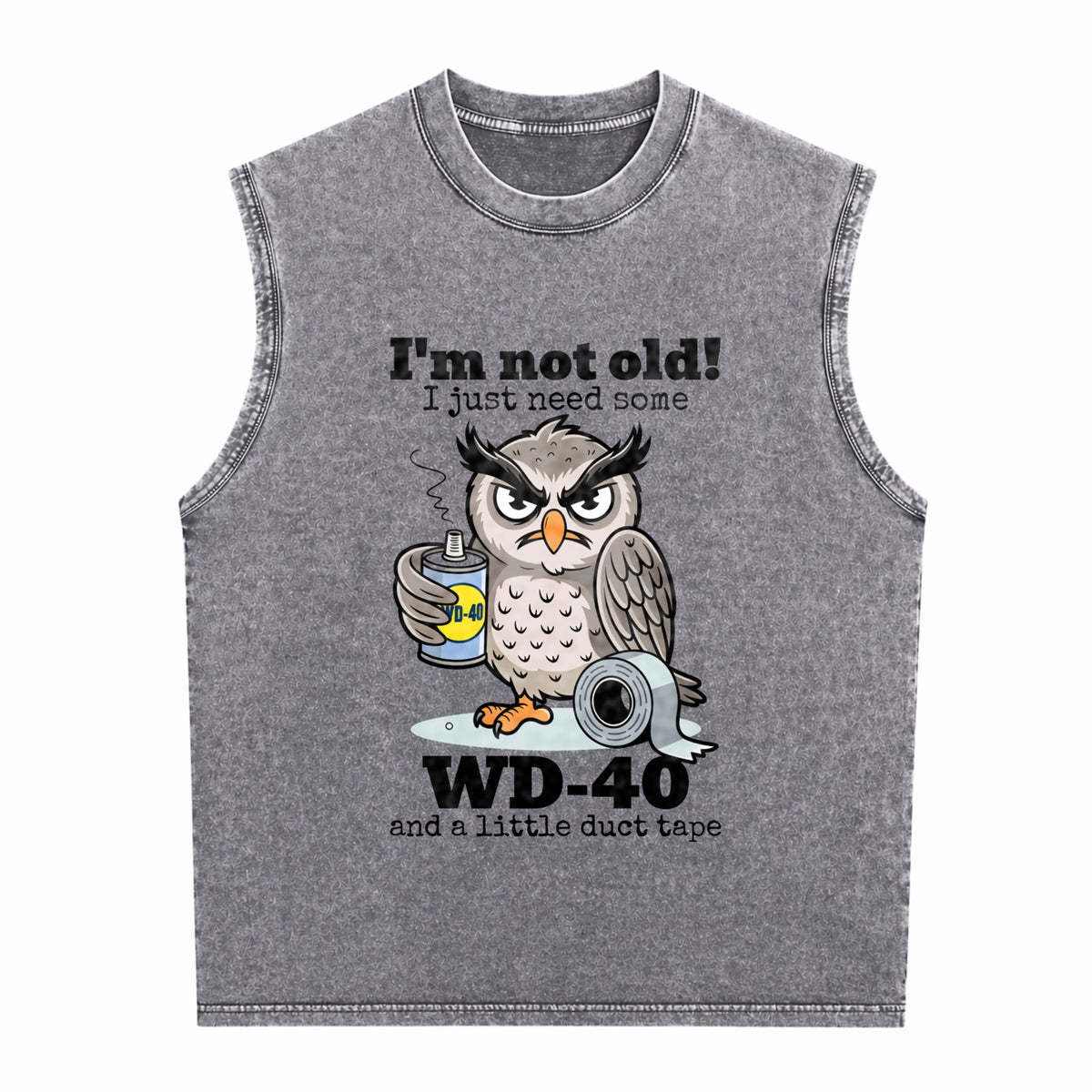 Owl I'm Not Old I Just Need Some Men's Washed Tank Top - product view