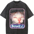 Benadryl Meme Cat Benny Cute & Funny Meme Quote T-Shirt Black-Hoodie-front Black-Sweatshirt-front