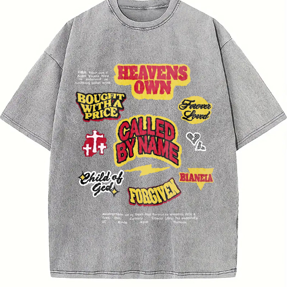Christian Cross Vintage Washed T-Shirt - product view