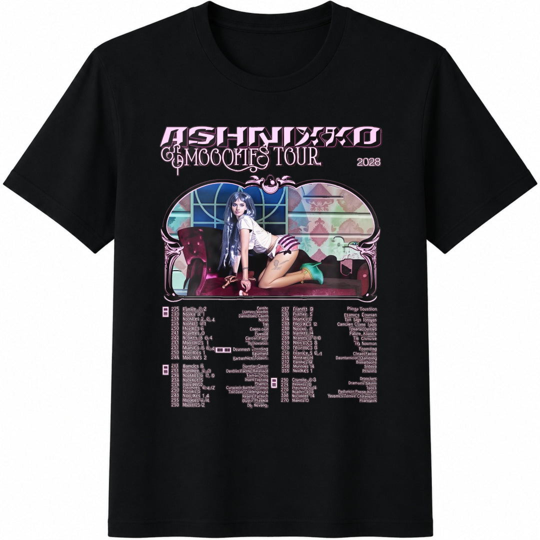Ashnikkosss Smoochies Tour 2026 Cotton T-Shirt - Black