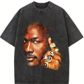 Michael Six Championship 6 Rings Graphic Tee 90's T-Shirt Streetwear Crewneck Cotton Menswear Soft