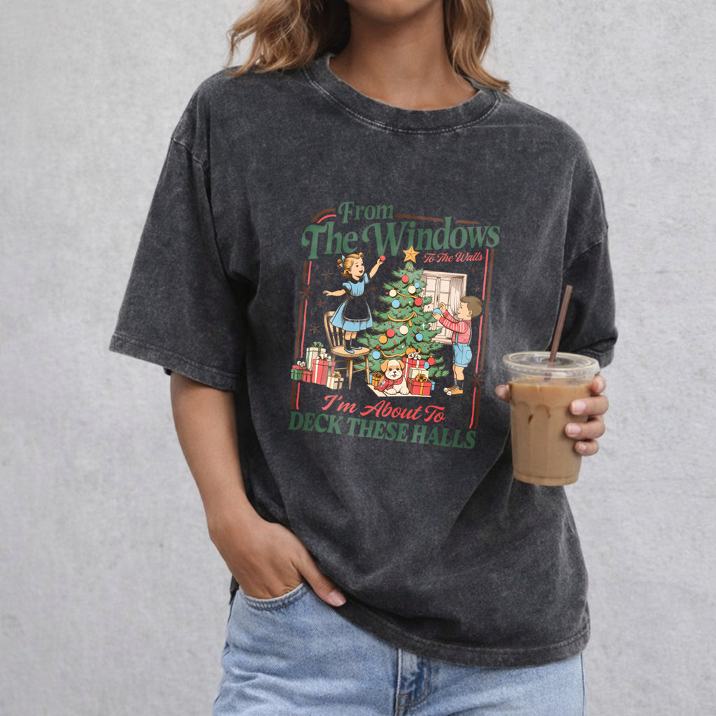 From The Windows To The Walls I'm About To Deck These Halls Shirt, Funny Christmas Sweatshirt, Women Holiday Party Shirt, Christmas Gifts