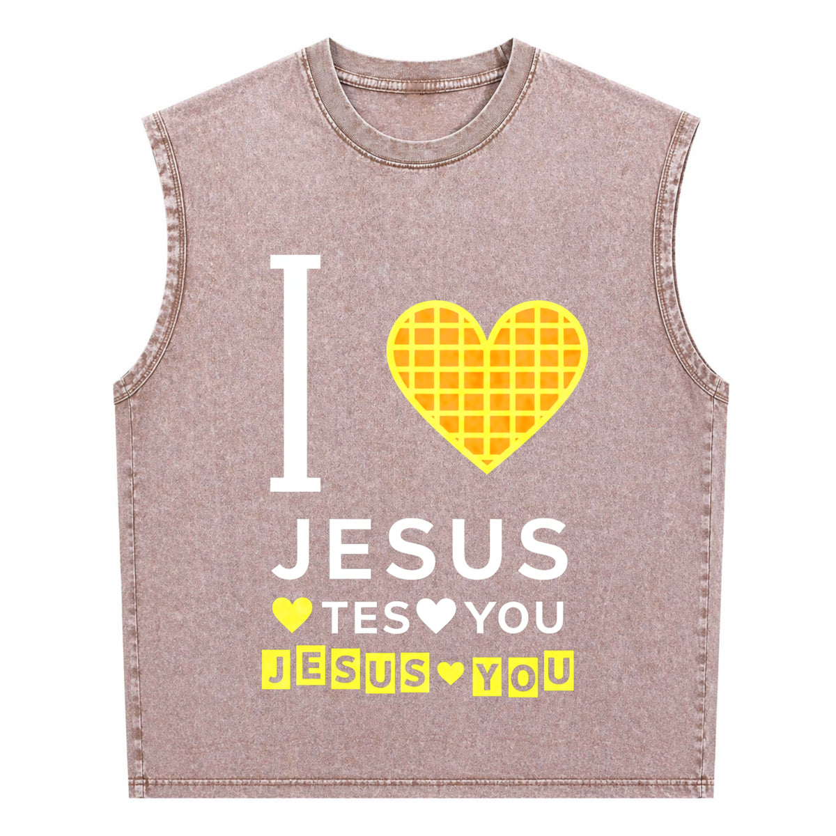 I Love Jesus Jesus Love You Men's Washed Tank Top - product view