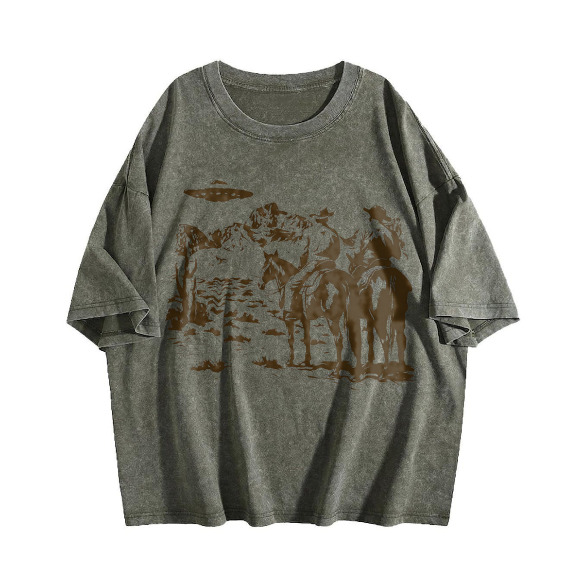 Cowboy UFO 90s Vintage Washed T-Shirt - product view
