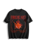 Fireheart Cotton T-Shirt - Black